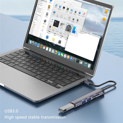 T505 Laptop Phone Adapter Type-C to USB2.0x2 + USB3.0 + TF / SD Card Slots USB HUB, T505