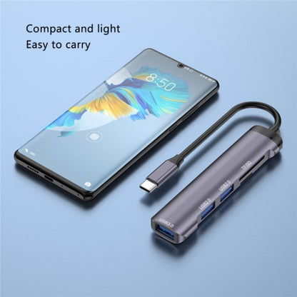 T505 Laptop Phone Adapter Type-C to USB2.0x2 + USB3.0 + TF / SD Card Slots USB HUB, T505