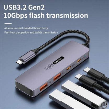 T-508 4-in-1 Type-C Docking Station USB 3.2 Hub Notebook Tablet Smartphone Splitter Converter, T-508