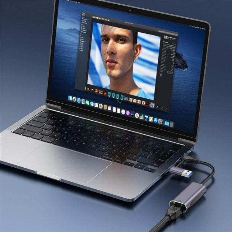 T30B USB / Type-C to Gigabit Hub Adapter for Laptop Tablet PC Phones Docking Station, T30B