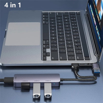 T203 USB + Type-C 3.0 Converter Hub 5Gbps USB 3.0 Data Transfer Adapter for Laptop / Tablet PC, T203