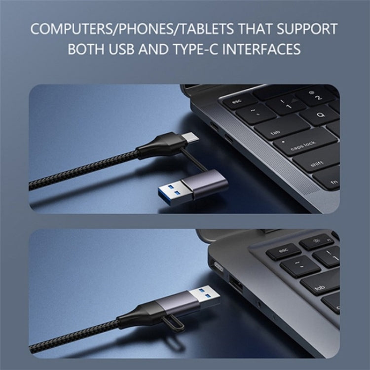 T203 USB + Type-C 3.0 Converter Hub 5Gbps USB 3.0 Data Transfer Adapter for Laptop / Tablet PC, T203