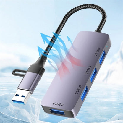 T203 USB + Type-C 3.0 Converter Hub 5Gbps USB 3.0 Data Transfer Adapter for Laptop / Tablet PC, T203
