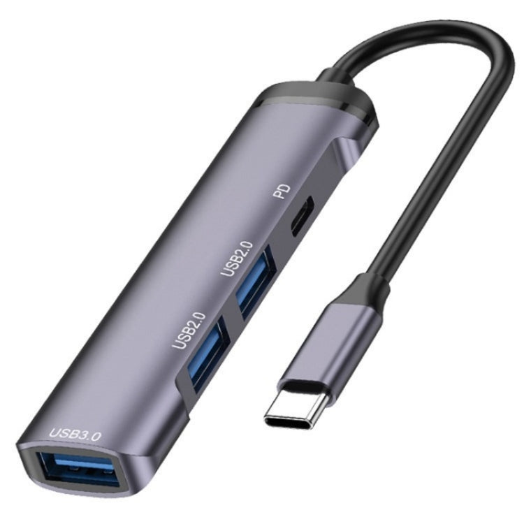 T506 Aluminum Alloy Multi-Port Converter USB-C 3.0 to PD + USB 3.0 + 2 x USB 2.0 Adapter HUB, T506