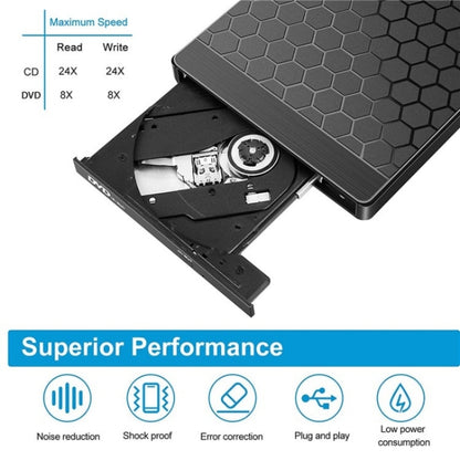 042  Football Pattern USB3.0 / Type-C Computer Laptop External Optical Drive Burner DVD Burner, 042