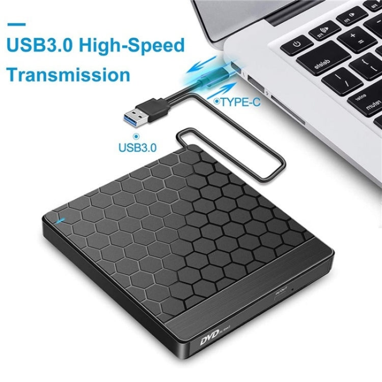 042  Football Pattern USB3.0 / Type-C Computer Laptop External Optical Drive Burner DVD Burner, 042