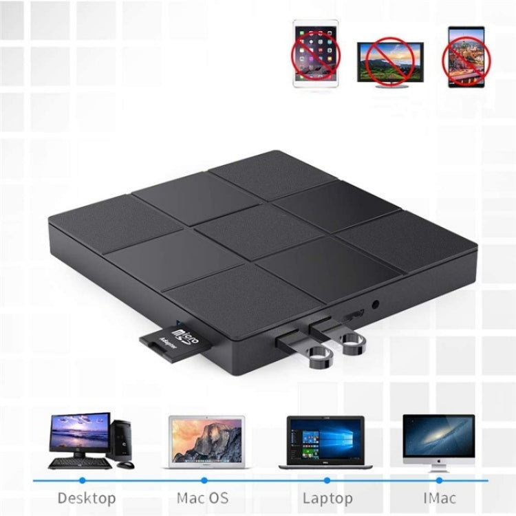 009 With USB Port for Laptop Computer External DVD Drive USB 3.0+Typle-C Adapter, 009