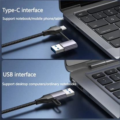 T-32C 2-in-1 Cable USB 3.0 + Type-C 4-port Hub Aluminum Alloy Docking Station, T-32C