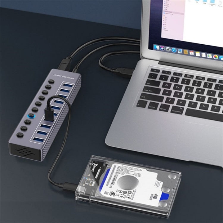 U310 10-in-1 USB 3.0 Extension HUB USB Power Charging Station with Individual Switch, U310