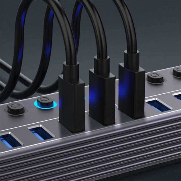 U310 10-in-1 USB 3.0 Extension HUB USB Power Charging Station with Individual Switch, U310
