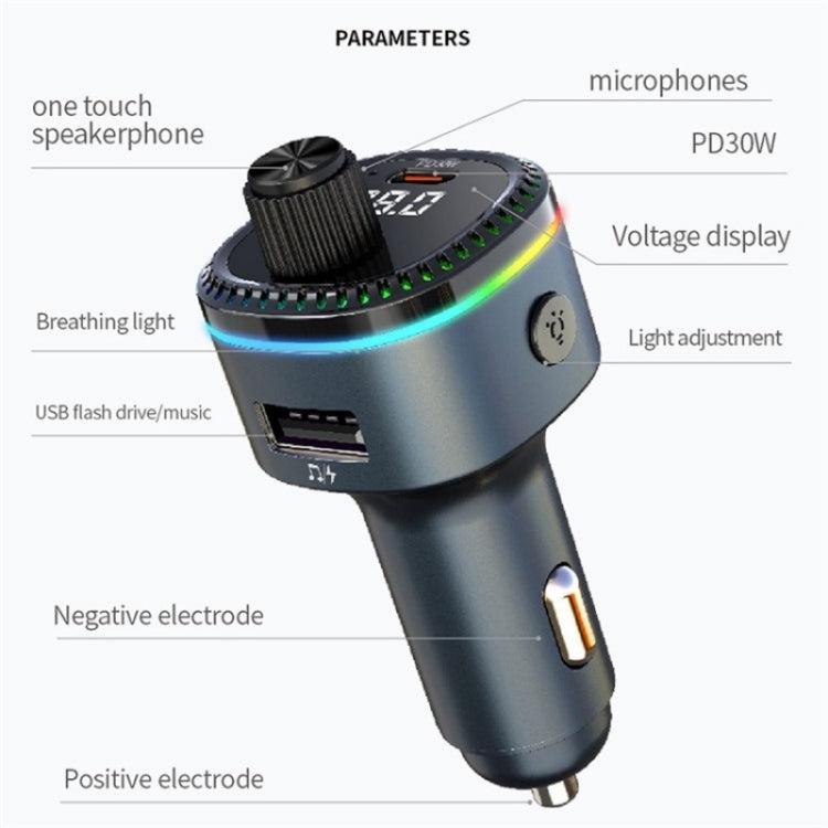 C58 Car MP3 Music Player Type-C + USB Car Charger Bluetooth Adapter FM Transmitter, C58