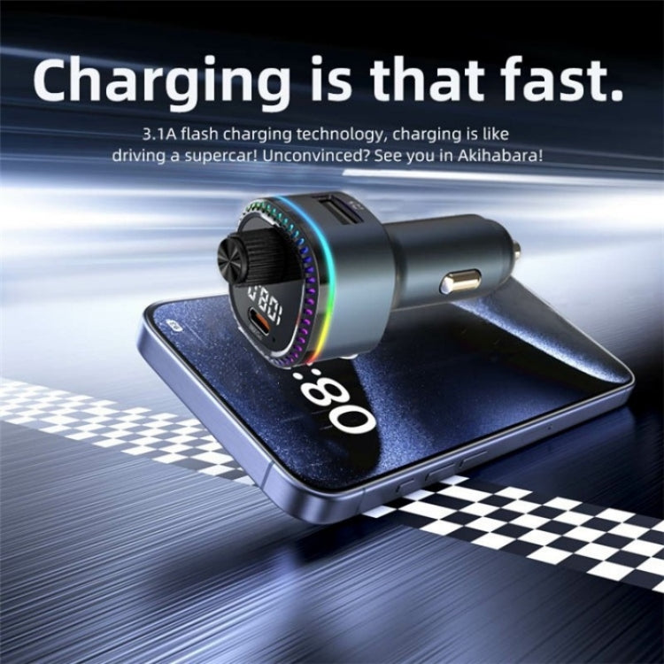 C58 Car MP3 Music Player Type-C + USB Car Charger Bluetooth Adapter FM Transmitter, C58