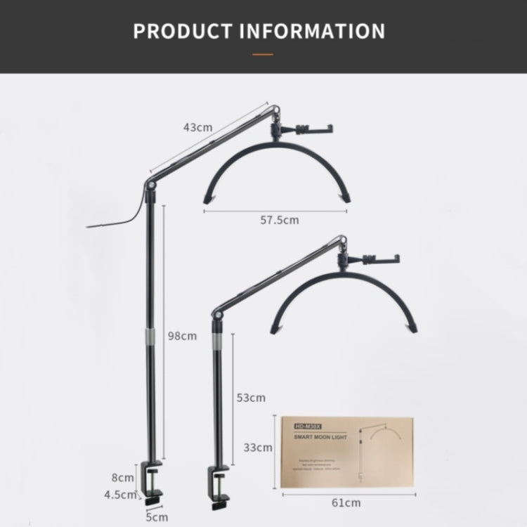 D-M30X 23 inch Half Moon Shape Beauty Manicure Lamp Curved Fill Light, US Plug, UK Plug, AU Plug, EU Plug