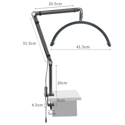 HD-M3X Pro 16 inch Adjustable Brightness Beauty Light Half Moon Light Eyelash Tech Lamp, US Plug, EU Plug, UK Plug, AU Plug