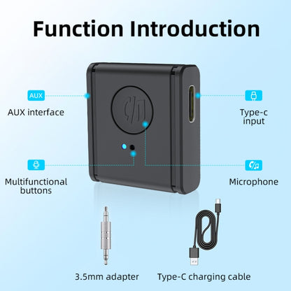 B1 Bluetooth 5.3 AUX Receiver 3.5mm Car Audio Adapter HiFi Sound Hand-Free Call