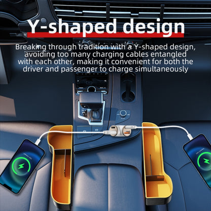 A2 2 USB + 2 Type-C Phone Fast Charging Power Adapter 78W Y-Shaped Car Charger