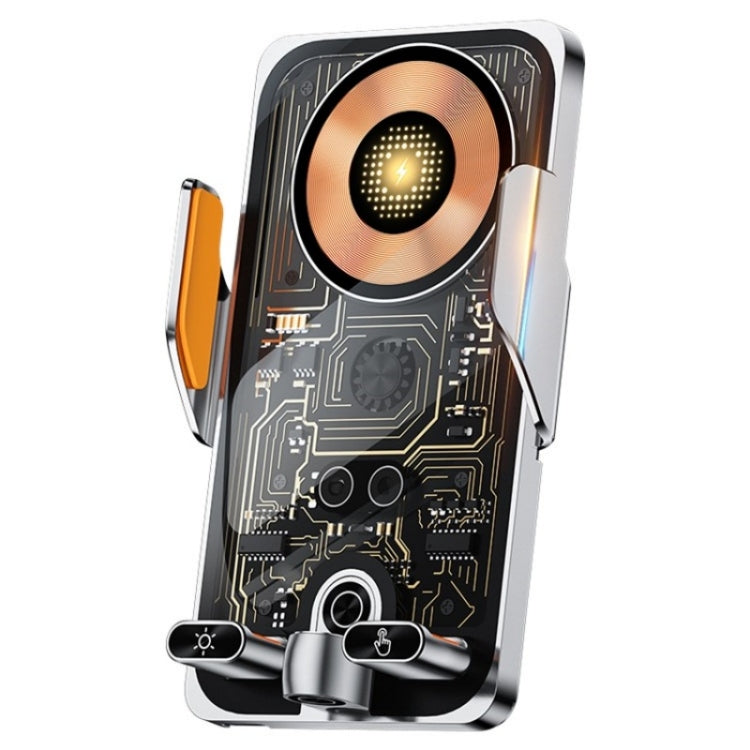 C1 Car Wireless 66W Fast Charger Phone Holder Infrared Sensor Punk Style, C1 Black, C1 Silver