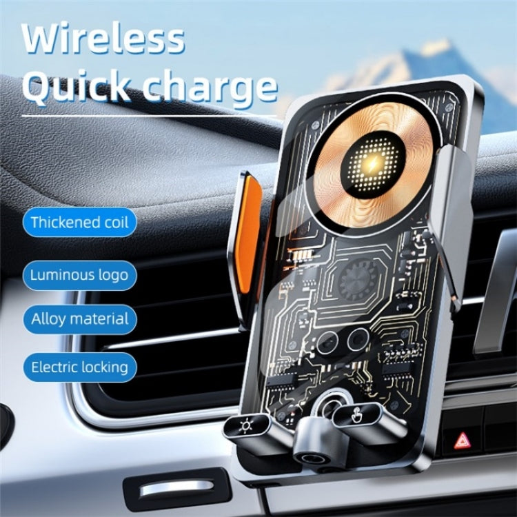 C1 Car Wireless 66W Fast Charger Phone Holder Infrared Sensor Punk Style, C1 Black, C1 Silver