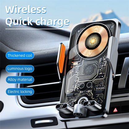 C1 Car Wireless 66W Fast Charger Phone Holder Infrared Sensor Punk Style, C1 Black, C1 Silver
