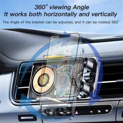 C1 Car Wireless 66W Fast Charger Phone Holder Infrared Sensor Punk Style, C1 Black, C1 Silver