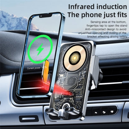 C1 Car Wireless 66W Fast Charger Phone Holder Infrared Sensor Punk Style, C1 Black, C1 Silver