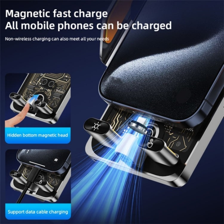 C1 Car Wireless 66W Fast Charger Phone Holder Infrared Sensor Punk Style, C1 Black, C1 Silver