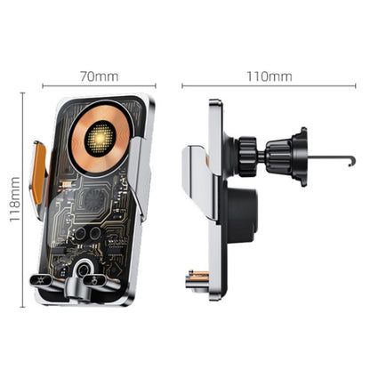 C1 Car Wireless 66W Fast Charger Phone Holder Infrared Sensor Punk Style, C1 Black, C1 Silver