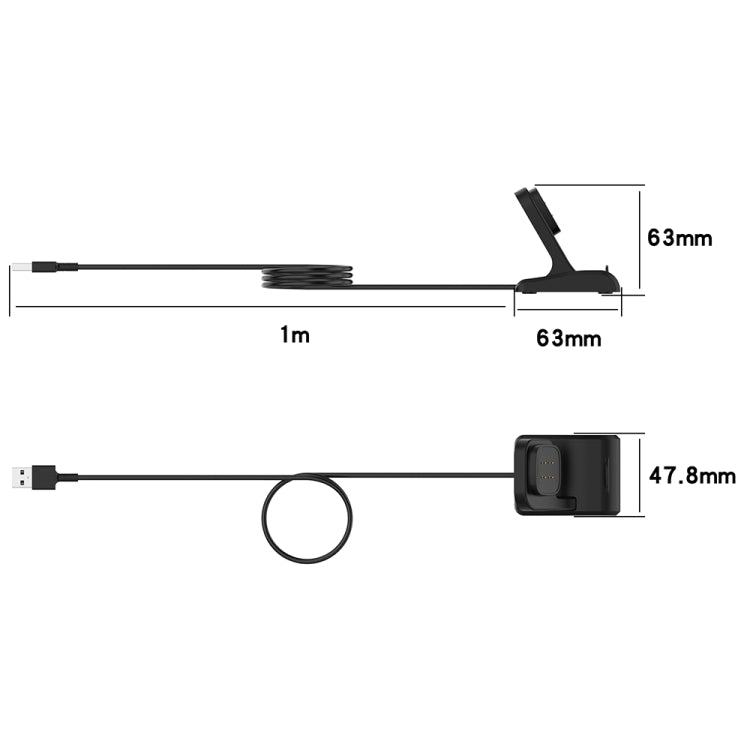 For Fitbit Ace LTE Vertical Watch Magnetic Charger With Chip Protection, Length: 1m