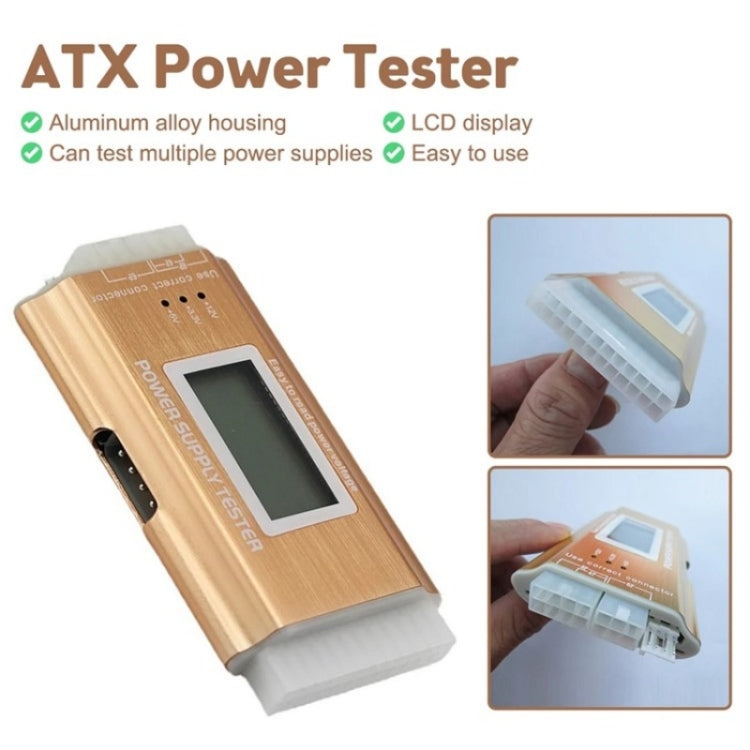 YNS-05 Desktop Computer Power Testing Tool Aluminum Alloy LCD Display ATX Power Tester, YNS-05