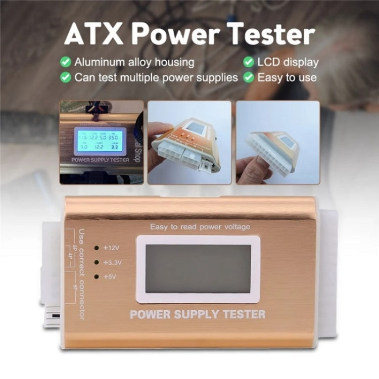 YNS-05 Desktop Computer Power Testing Tool Aluminum Alloy LCD Display ATX Power Tester, YNS-05