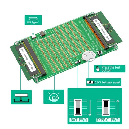 YNS-03 DDR4 / DDR5 2-in-1 Memory Tester Memory Test Card Notebook Memory Stick Tester, YNS-03