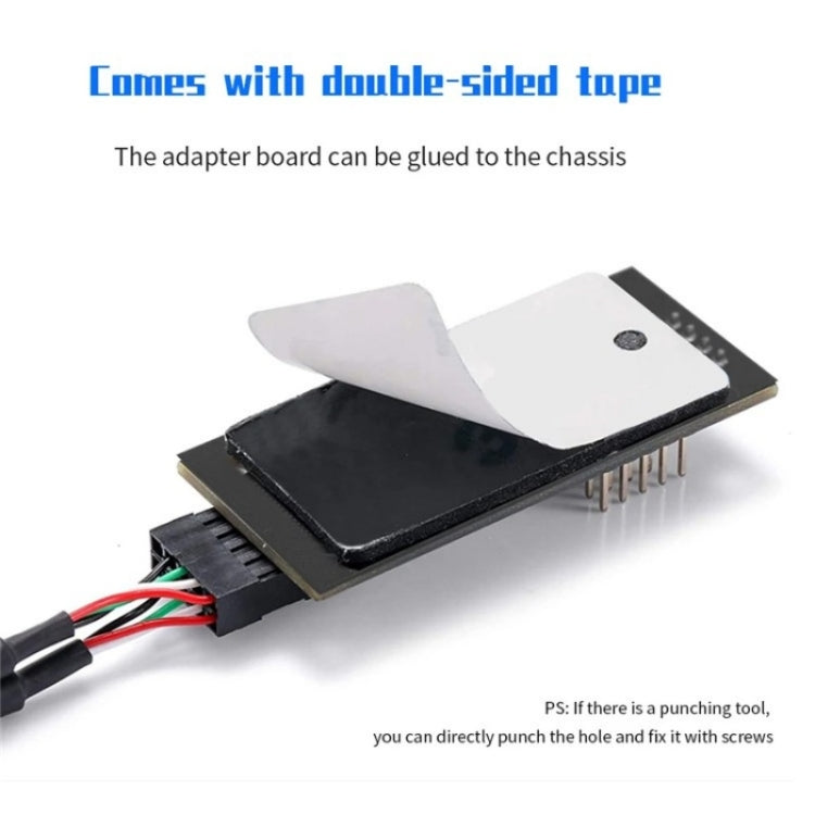 YNS-02 Extension Cable Card Motherboard USB 2.0 9-pin to 3x 9-pin Adapter, YNS-02