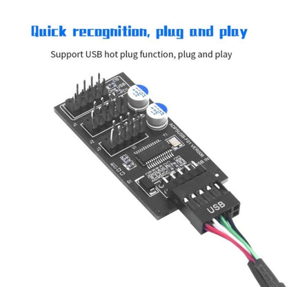 YNS-02 Extension Cable Card Motherboard USB 2.0 9-pin to 3x 9-pin Adapter, YNS-02