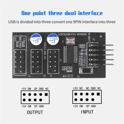 YNS-02 Extension Cable Card Motherboard USB 2.0 9-pin to 3x 9-pin Adapter, YNS-02