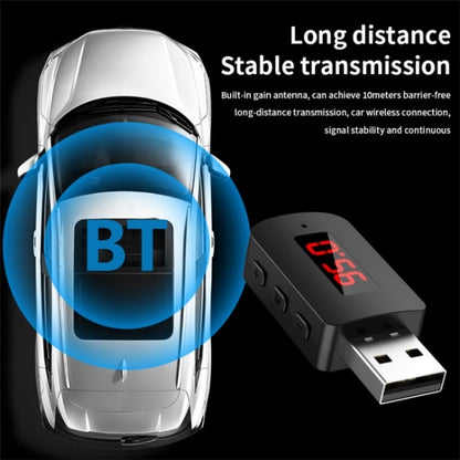 M10 Car Digital Display FM Radio USB Bluetooth Adapter Wireless Audio Receiver, M10