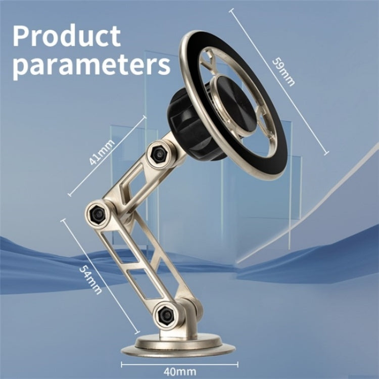 G188 Aluminum Alloy Adjustable Cellphone Stand Car Dashboard Magnetic Phone Holder, G188 Gold, G188 Grey, G188 Silver