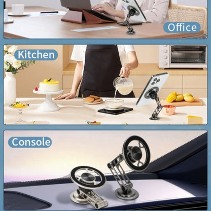 G188 Aluminum Alloy Adjustable Cellphone Stand Car Dashboard Magnetic Phone Holder, G188 Gold, G188 Grey, G188 Silver