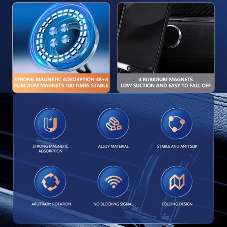 G168 Rotatable Cellphone Stand Car Dashboard Windshield Magnetic Phone Holder, G168 Grey, G168 Silver