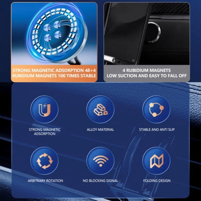 G168 Rotatable Cellphone Stand Car Dashboard Windshield Magnetic Phone Holder, G168 Grey, G168 Silver