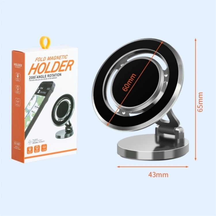 G168 Rotatable Cellphone Stand Car Dashboard Windshield Magnetic Phone Holder, G168 Grey, G168 Silver