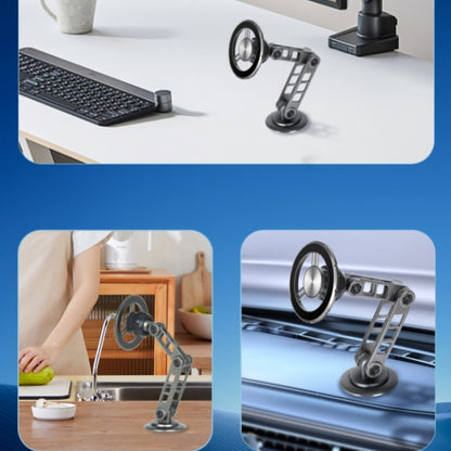 G198 Adjustable Robotic Arm Cellphone Stand Car Dashboard Windshield Magnetic Phone Holder, G198 Grey, G198 Silver