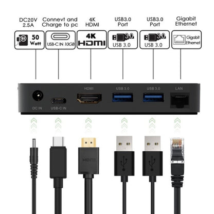 WAVLINK UHP3D01G Gigabit Ethernet USB 3.0 Multi-Function HUB 4K HD Docking Station, UHP3D01G