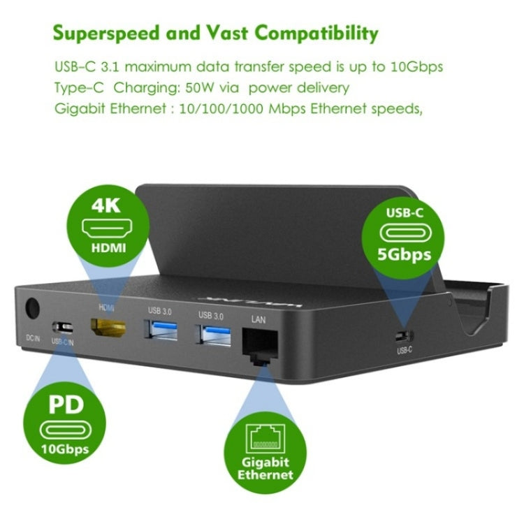 WAVLINK UHP3D01G Gigabit Ethernet USB 3.0 Multi-Function HUB 4K HD Docking Station, UHP3D01G