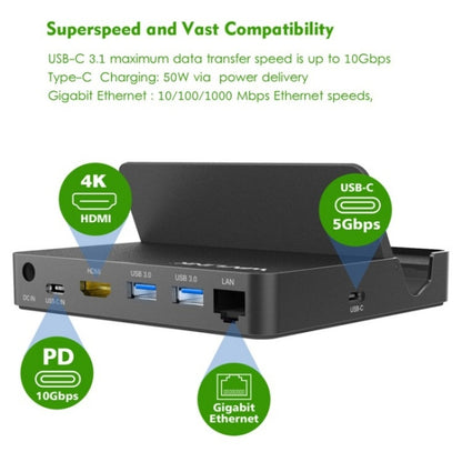WAVLINK UHP3D01G Gigabit Ethernet USB 3.0 Multi-Function HUB 4K HD Docking Station, UHP3D01G