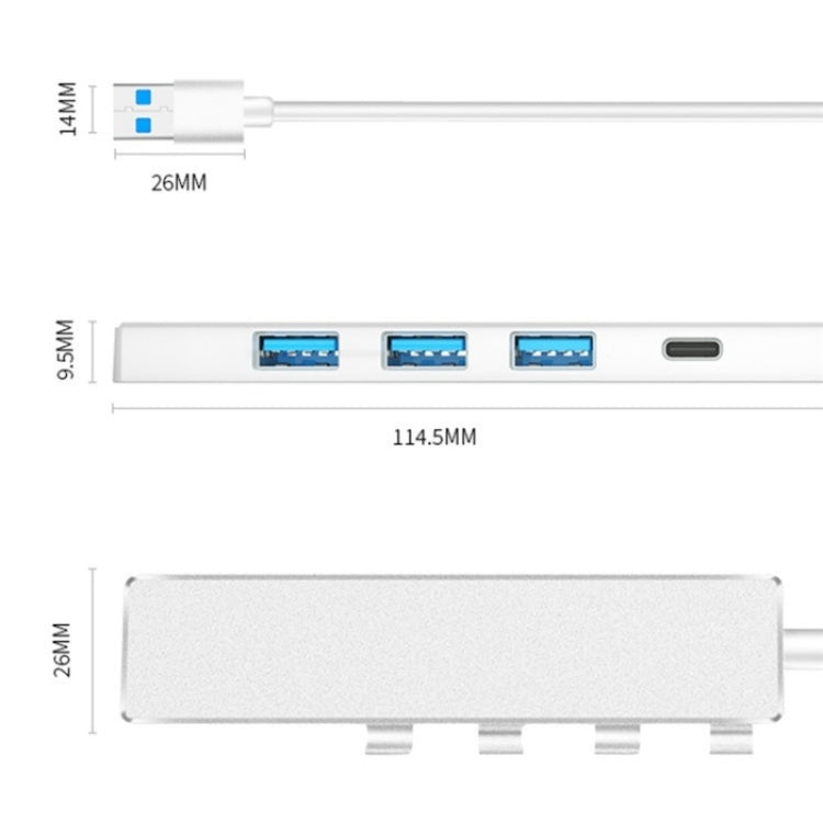 ADS-301A USB 3.0 to Type-C + USB 3.0 / 2.0 4-Ports Hub Laptop Expander, ADS-301A