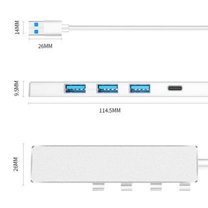 ADS-301A USB 3.0 to Type-C + USB 3.0 / 2.0 4-Ports Hub Laptop Expander, ADS-301A