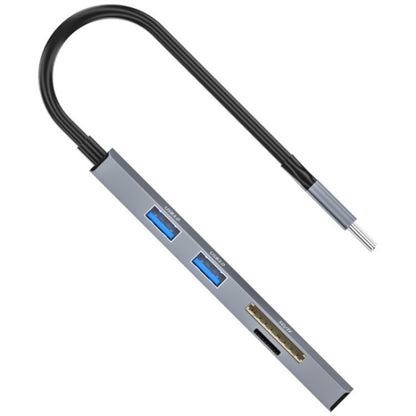 ADS-310C HUB Expansion Converter USB-C / Type-C to 3 x USB 3.0 + 2 x Card Reader Slots, ADS-310C(Grey)