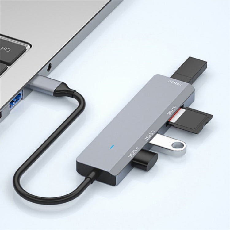 ADS-310C HUB Expansion Converter USB-C / Type-C to 3 x USB 3.0 + 2 x Card Reader Slots, ADS-310C(Grey)