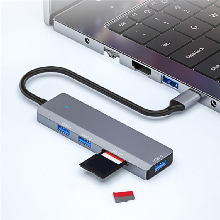 ADS-310C HUB Expansion Converter USB-C / Type-C to 3 x USB 3.0 + 2 x Card Reader Slots, ADS-310C(Grey)