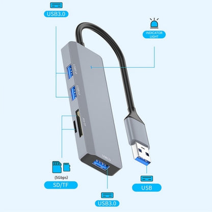 ADS-310A USB Adapter to 3 x USB 3.0 + 2 x Card Reader Slots Multi-Port Hub, ADS-310A